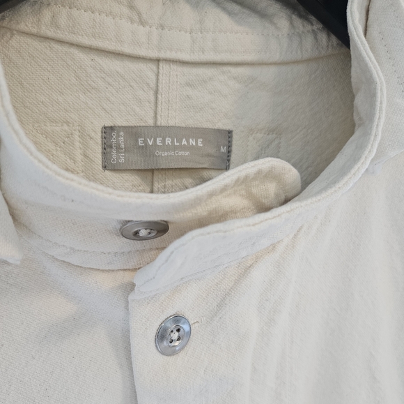 Everlane The Canvas Organic Cotton Parka Jacket Bone White Size Medium - Picture 7 of 10